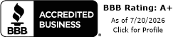 BBB Accredited Business A+ Rating